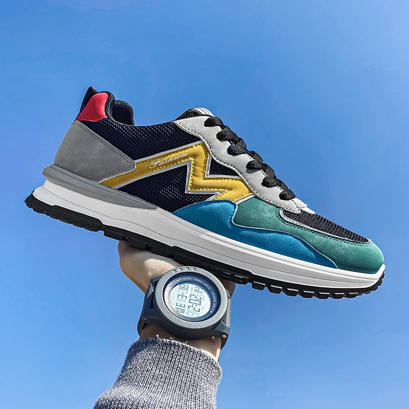 

Новая мужская повседневная обувь на толстой подошве, Высококачественная Спортивная мужская обувь, модная школьная обувь, Всесезонная обувь для бега