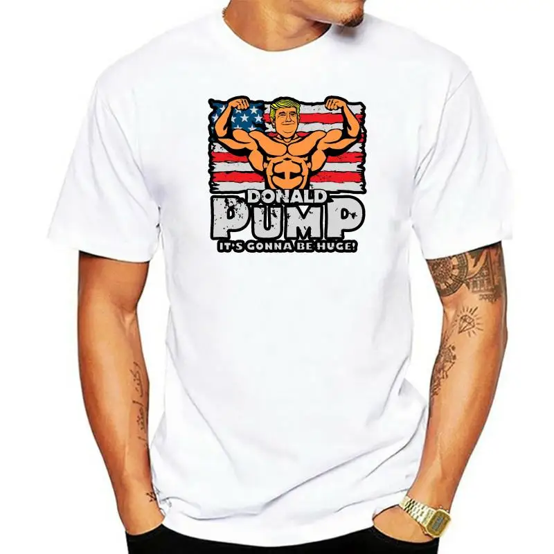 

Donald Pump Color T-Shirts Knitted Cotton Basic Solid Classic Men Tshirt High Quality Novelty Branded Tee Shirt Summer