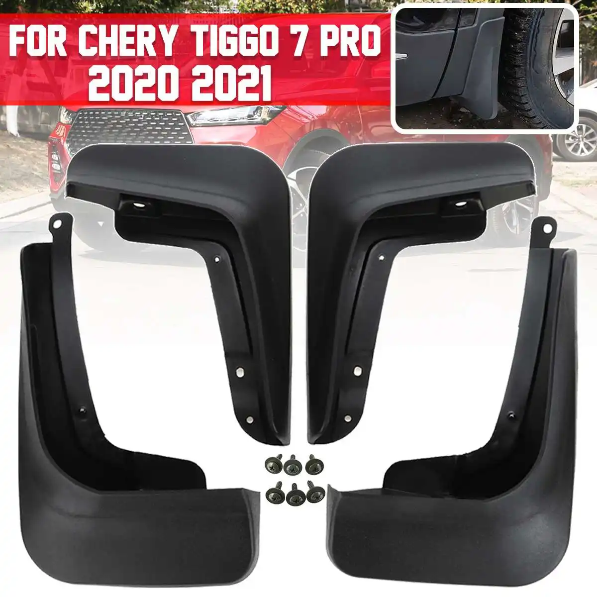 

Set Mudguards Front Rear Fender Mud Flaps Guard Splash Flap Fenders Mudguard Exterior Parts for Chery Tiggo 7 pro 2021 2020