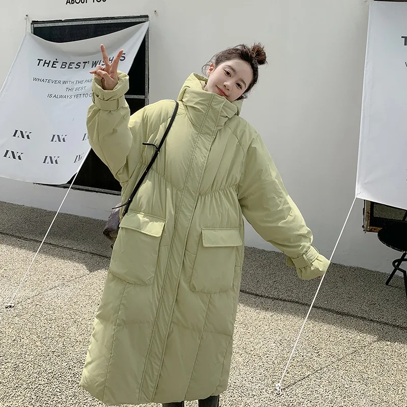 Lengthened winter coat women's Korean version loose thickened long knee-length cotton-padded jacket enlarge