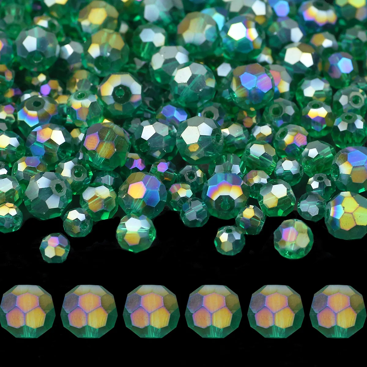 Зеленовато-голубой AB Цвет Бусины Австрийский Кристалл Шарик Круглый Свободный