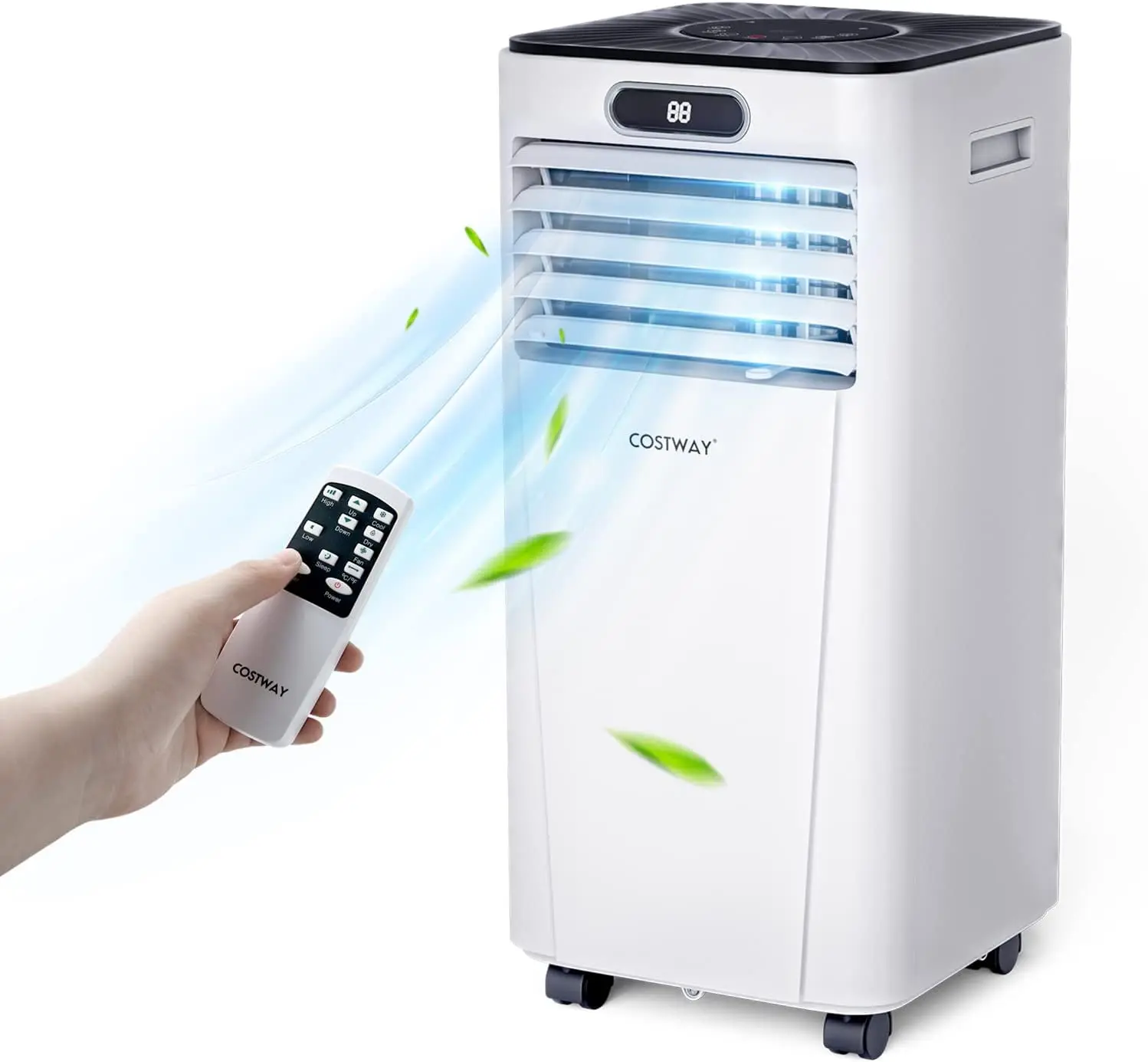 

Portable Air Conditioner, 8000BTU Air Cooler with Drying, Fan, Sleep Mode, 2 Speeds, 24H Timer Function, Remote Control, Cools R