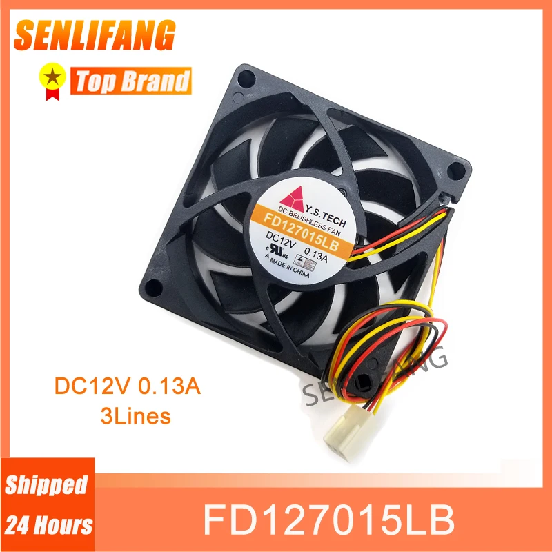 Новый Кулер FD127015LB 70 мм вентилятор 7 см 7015 DC12V 0.13A 3-линейный для охлаждения Y.s.tech 70*70*15 мм