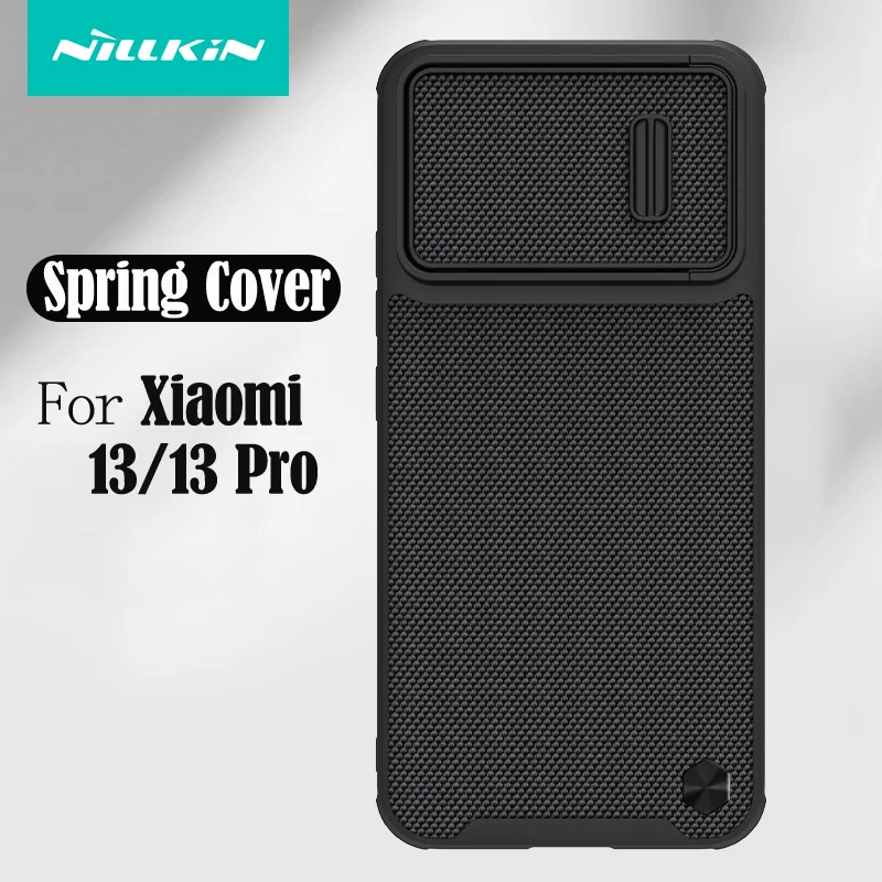 

NILLKIN For Xiaomi 13 /13 Pro Case Textured Spring Cover Nylon Fiber Weaving Material Slide Camera Cover For Xiaomi Mi 13 Bumper