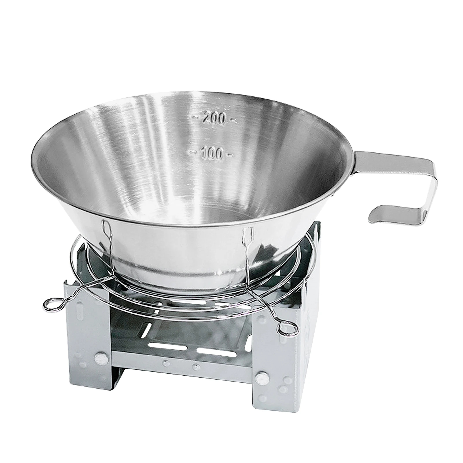 

3pcs Stainless Steel Bowl Cup with Solidified Alcohol Stove and Rack Camping Cookware Mess Kit for Outdoor Camping Hiking Picnic