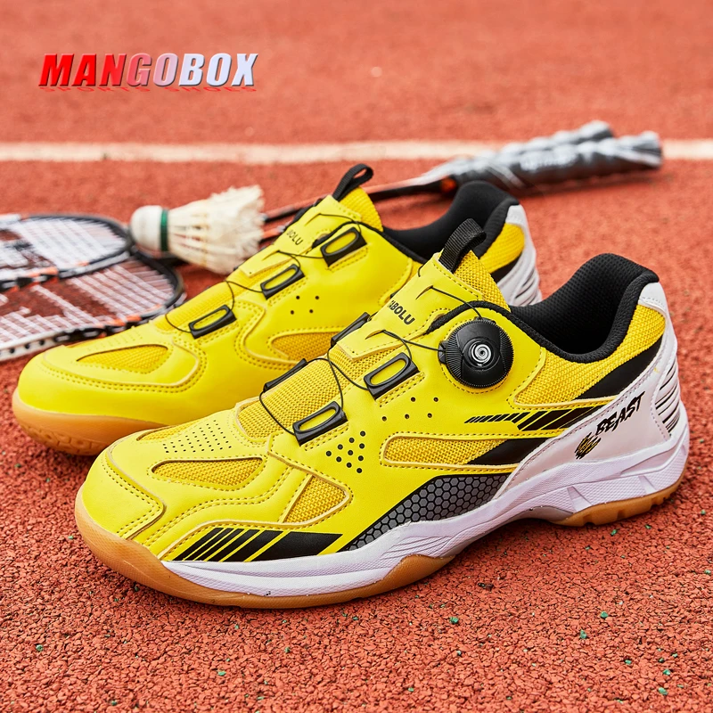 

Spring Woman Badminton Training Indoor Court Shoes Man Quick Lacing Badminton Shoes Unisex Non-Slip Table Tennis Shoe Couples