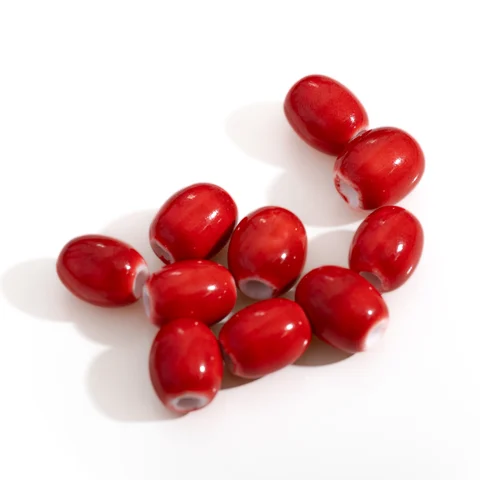 Маленькие красные керамические бусины для изготовления ювелирных изделий своими руками, винтажные бусины-разделители ручной работы для ожерелья, браслета, серег, аксессуаров