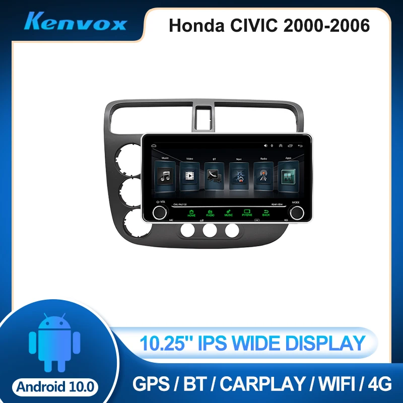 

Автомагнитола 2 din, 10,25 дюйма, IPS, Android, для Honda CIVIC 2000-2006, мультимедиа, GPS-навигация