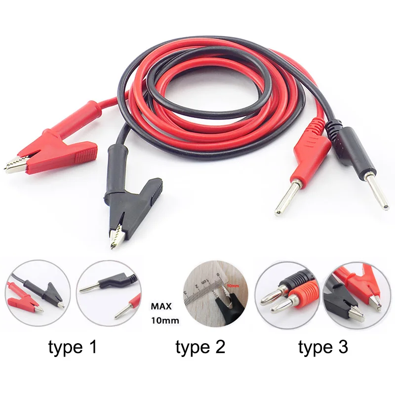 

Electrical DIY Alligator Clips Test Leads High Voltage Alligator Double-ended Crocodile Clips Test Jumper Wire 1 Pair