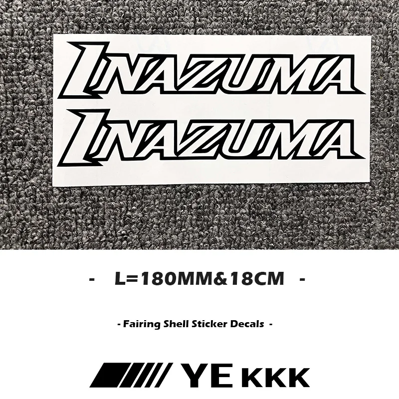 2X 180MM Motorcycle Fairing Shell Hub Head Shell Fuel Tank Sticker Decal White Black For SUZUKI INAZUMA 250