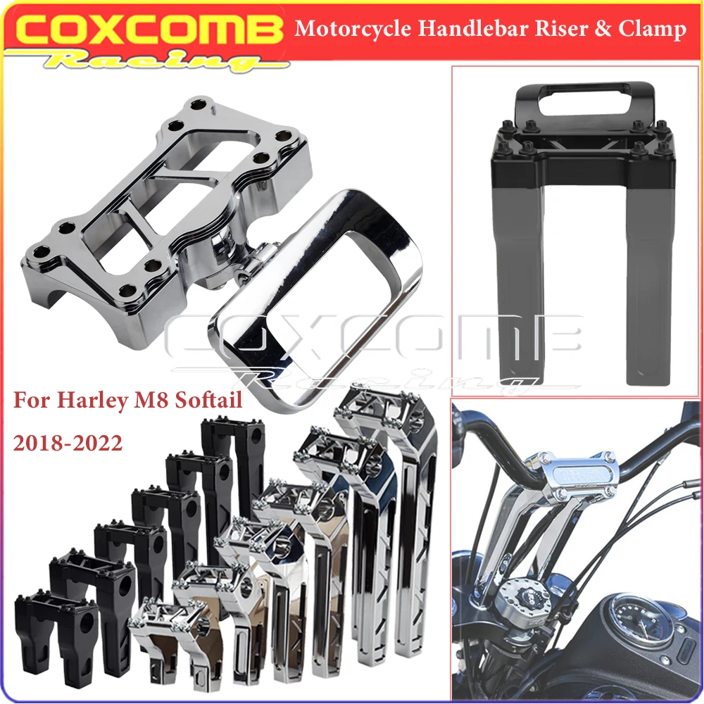 

4"-14" Handlebar Riser 1" 25mm Top Clamp Bracket Gauge Mount Housing For Harley Softail Dyna Sportster XL 883 1200 FXBB FLHR