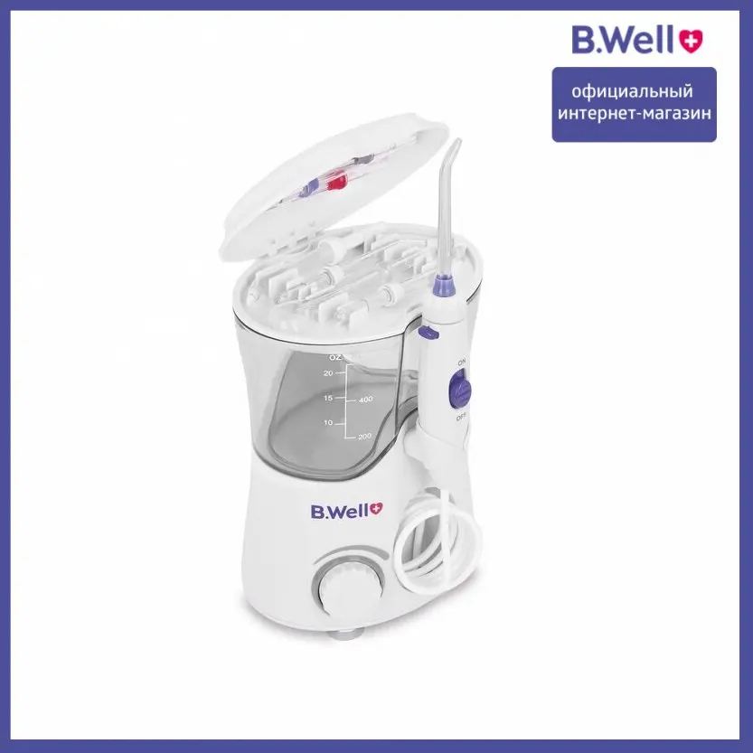 Ирригатор медицинский для полости рта B.Well WI-922 стационарный. Семейный. 7 насадок в