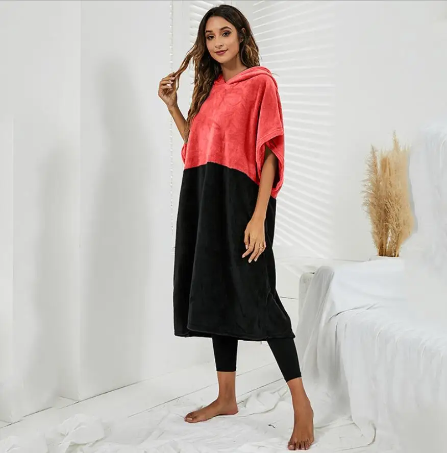 Дизайнерское Фланелевое пончо для серфинга Сменное полотенце Халат с капюшоном