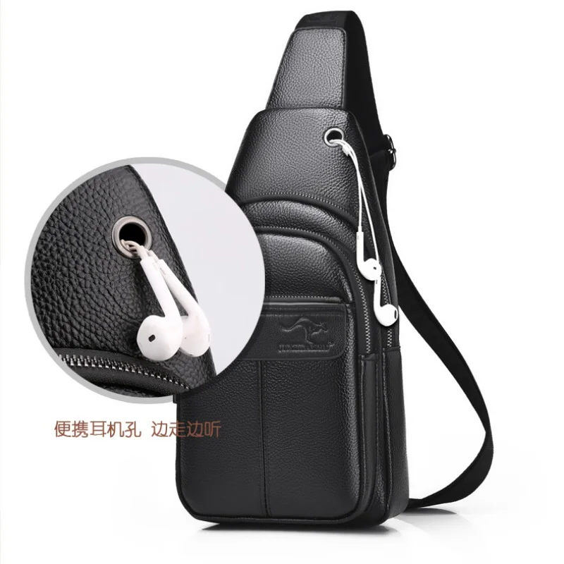 New 2023 Men's chest bag shoulder bag large capacity Fashion Crossbody Bag PU leather handbag Retro casual shoulder bag