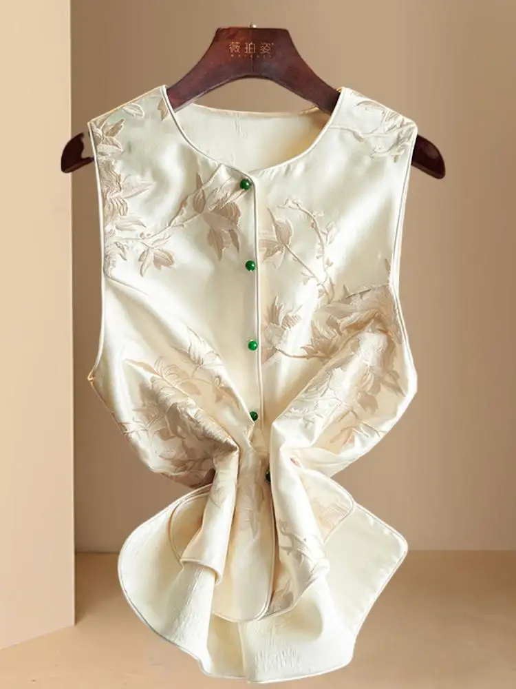 Embroidery Outerwear Vest Spring and Autumn 2024 New Waistcoat Winter Chinese Sle Women clothes Nationa...