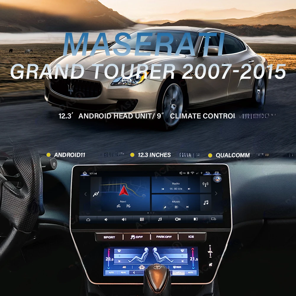 ACARDASH Android 11 двойной экран 8G + 128G автомобильный радиоприемник Maserati GT GC Gran Туризм