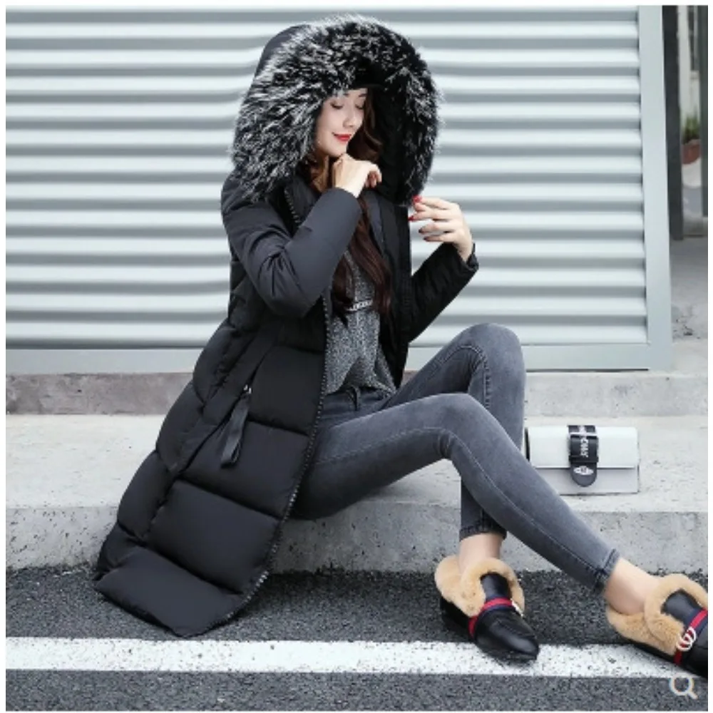 

Новый стиль пуховик с большим воротником из хлопка куртка с капюшоном Европейская и американская мода утепленная хлопковая куртка для зимы