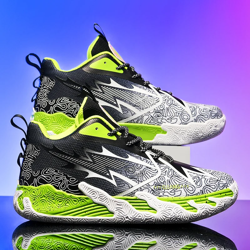 Мужские баскетбольные туфли дышащая обувь с высоким верхом повседневная