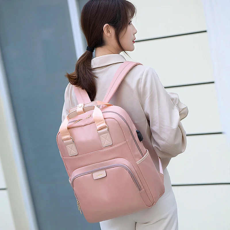 

Men & Women Waterproof Backpack USB Charging Function Fashion Oxford Nylon Fabric Backpack 13 15 Inch Laptop Bag Travel Backpack
