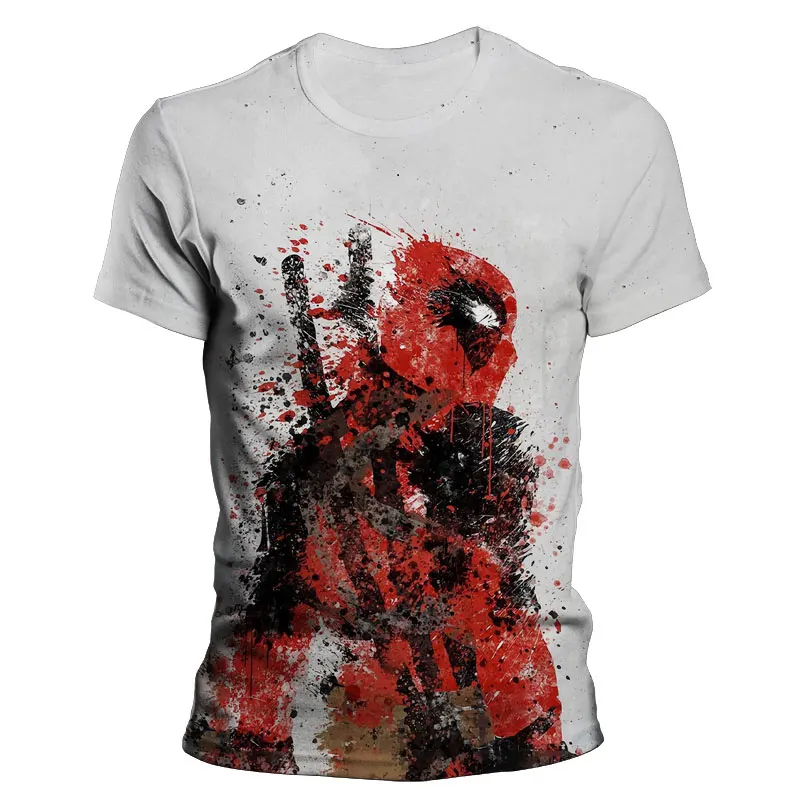 

2022 New Casual Men's T-shirts Marvel Deadpool 3D Print Cool Women Oversized T Shirt Summer Short Sleeve Children Clothing