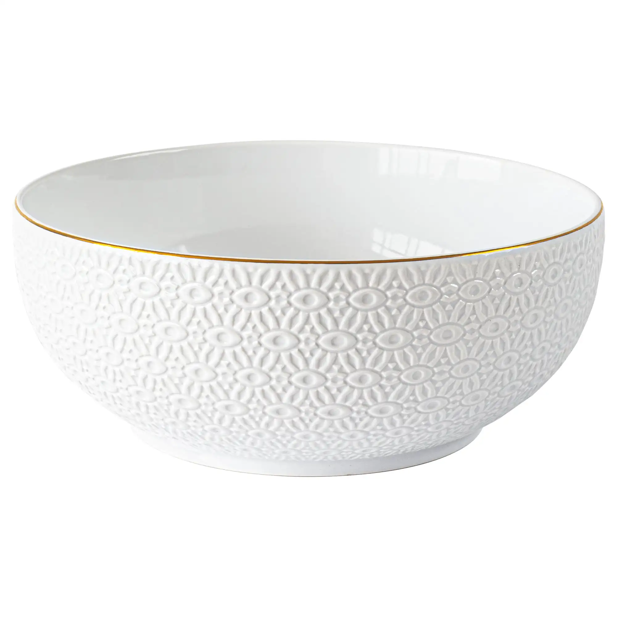 

Home Embossed White Stoneware Serve Bowl by Vergara