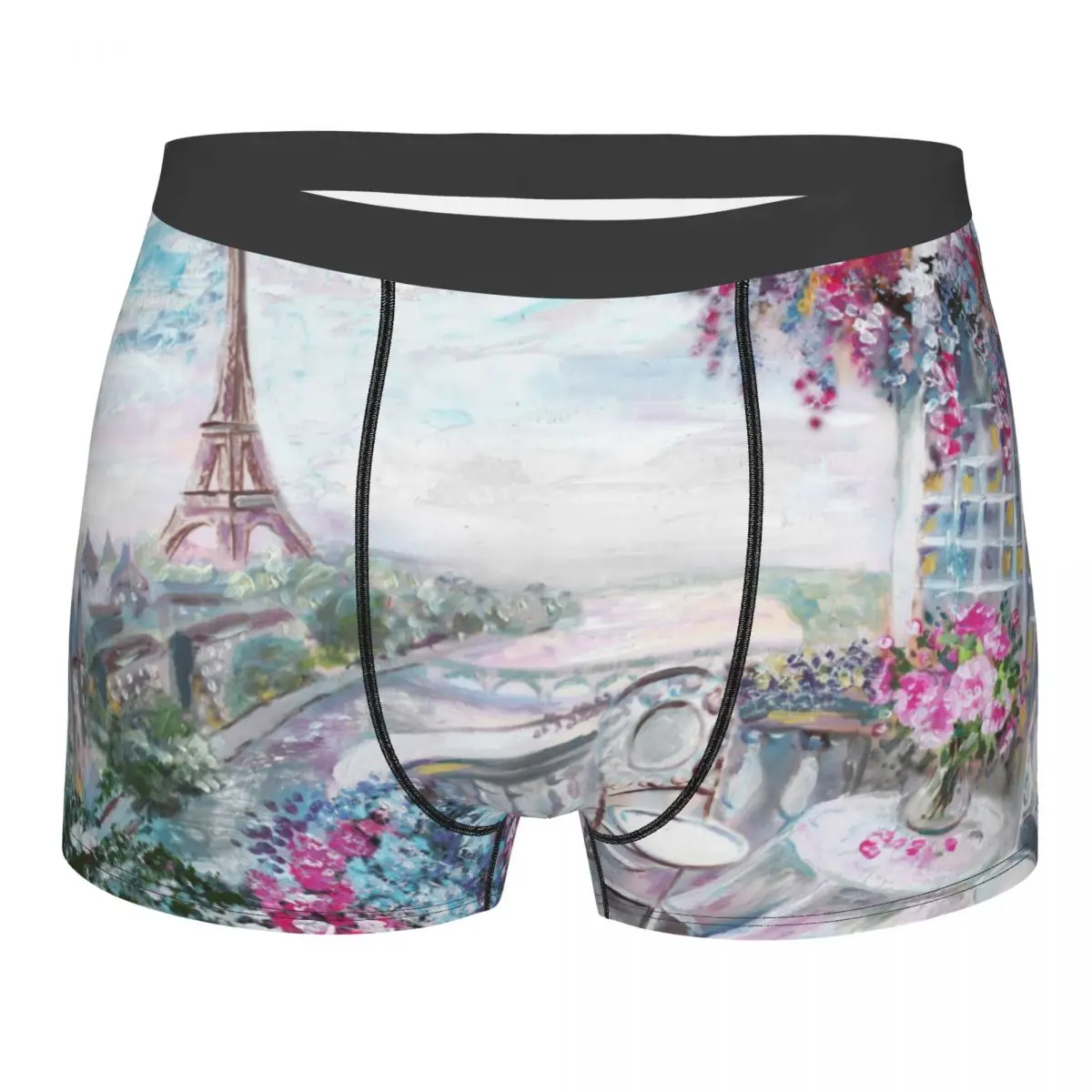 

Men's Panties Oil Painting Summer Cafe In Paris Male Underpants Man Short Boxer Underwear