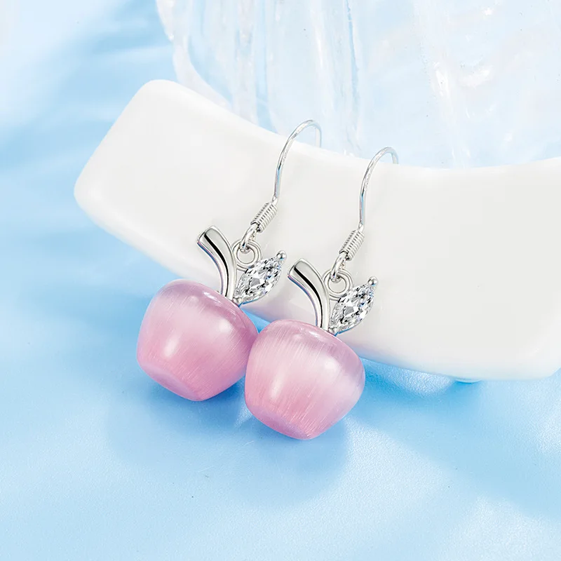 

Real S925 Sterling Silver Rose Quartz Earring for Women Aros Mujer Oreja Pink Quartz Orecchini Gemstone Drop Earring Females