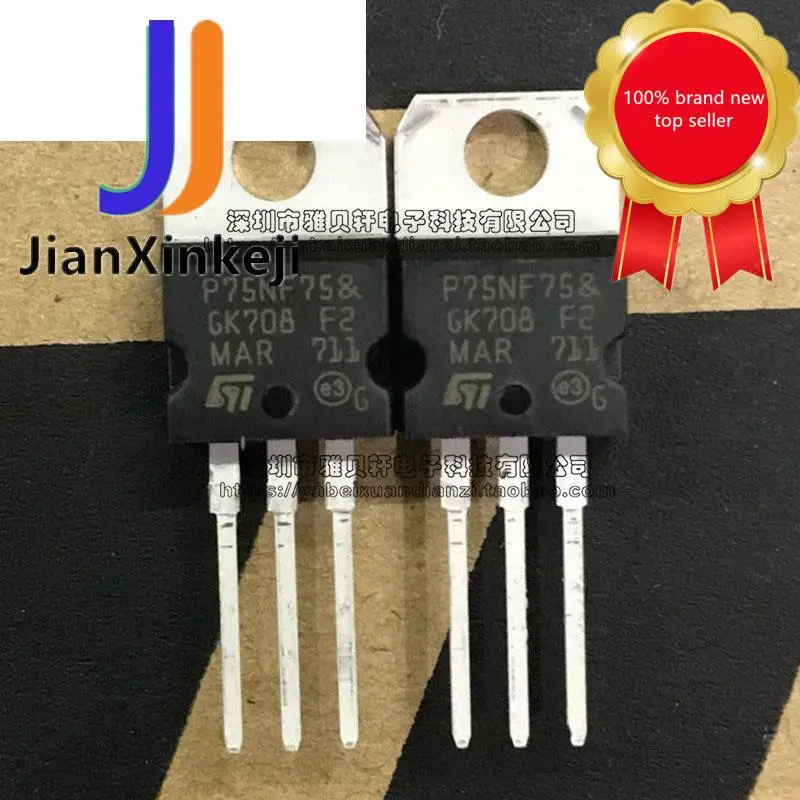 

10pcs100% orginal new STP75NF75=P75NF75 Motor controller inverter commonly used in-line TO220 in stock