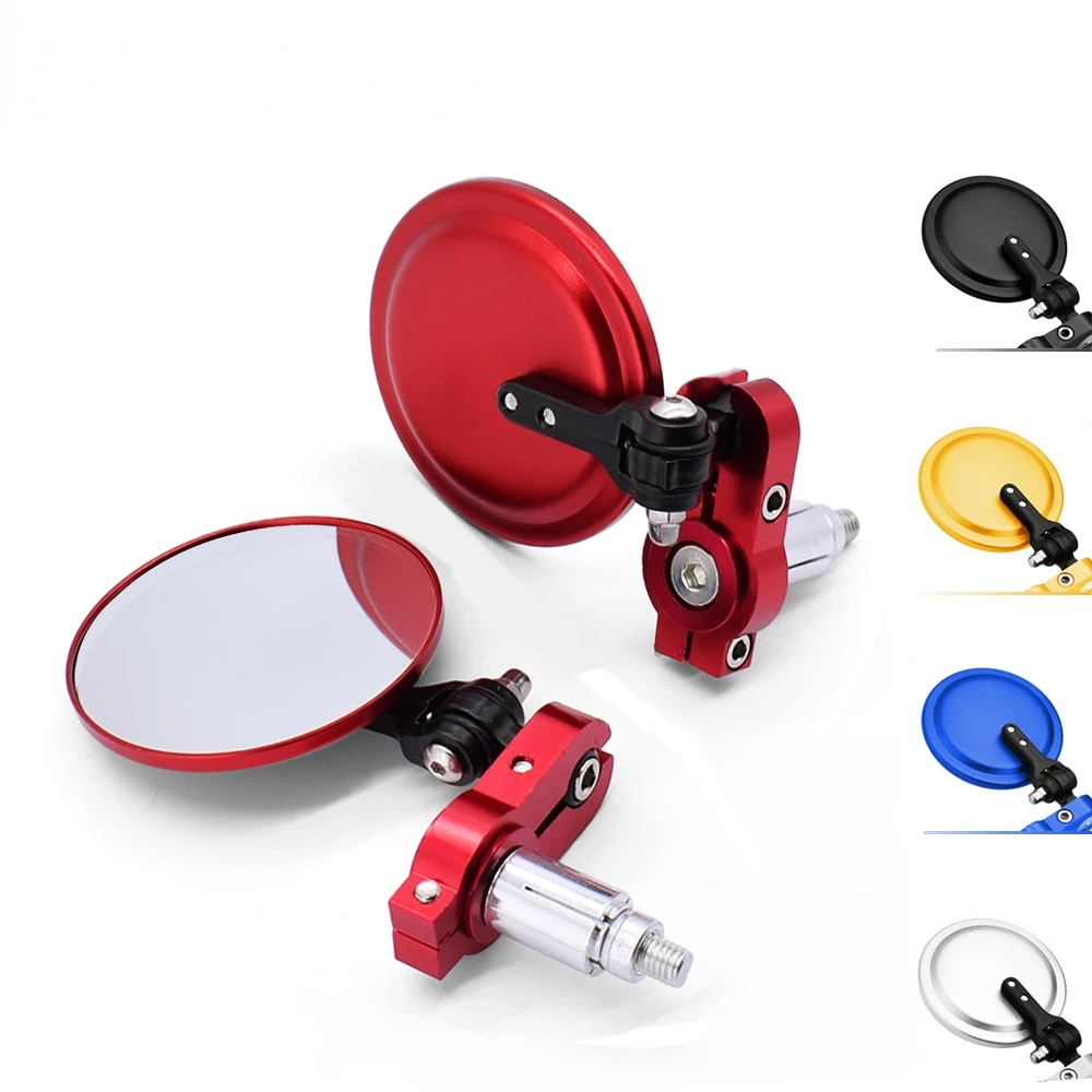 

Universal Motorcycle Mirrors 3 Inch Round Folding Bar End Side Mirror for Honda Suzuki Yamaha Kawasaki Victory White Glass 2021