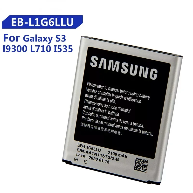 

Replacement Samsung Battery For Galaxy S3 I9300 I9308 L710 I535 I9300i Rechargeable Battery EB-L1G6LLU with NFC 2100mAh