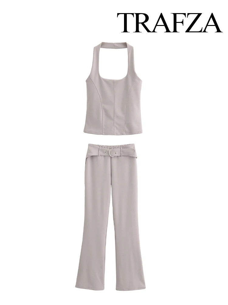 Женский комплект из 2 предметов TRAFZA двусторонний Топ без рукавов с поясом и