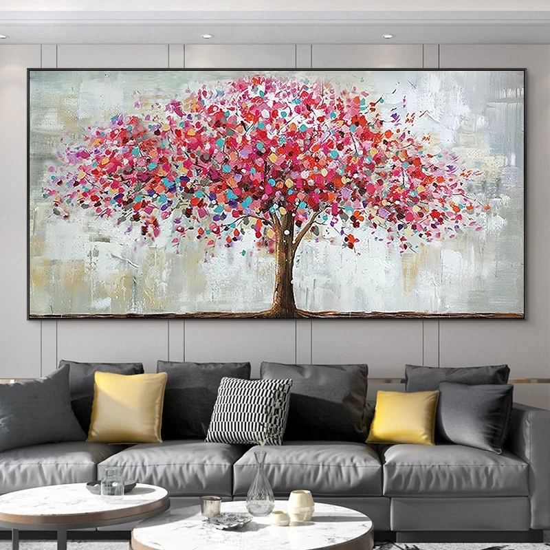 

Скандинавский абстрактный настенный художественный дерево цвет лист цвет блок линия текстура плакат HD масло на холсте