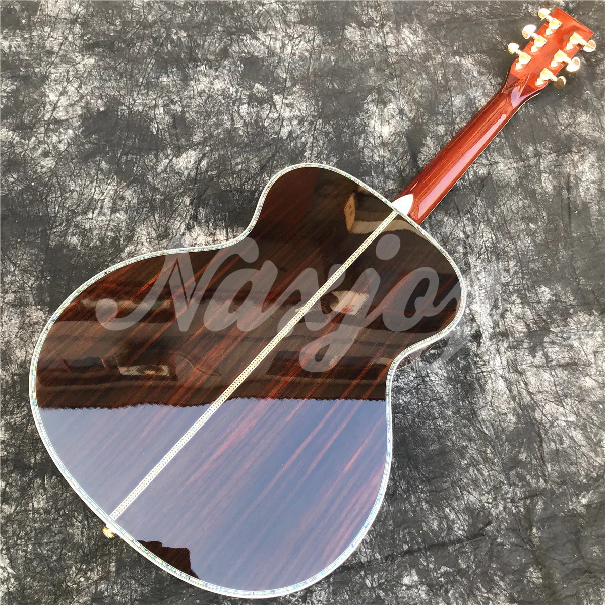 Abalone Solid Cedar Acoustic Guitar Ebony Fingerboard OM Type Rosewood Body
