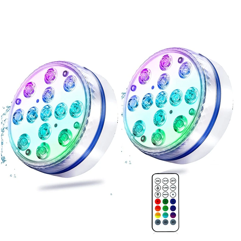 

AT14 Submersible LED Pool Lights For Above Ground Pools,Waterproof Shower Lights Inground Pool Light Underwater With Remote