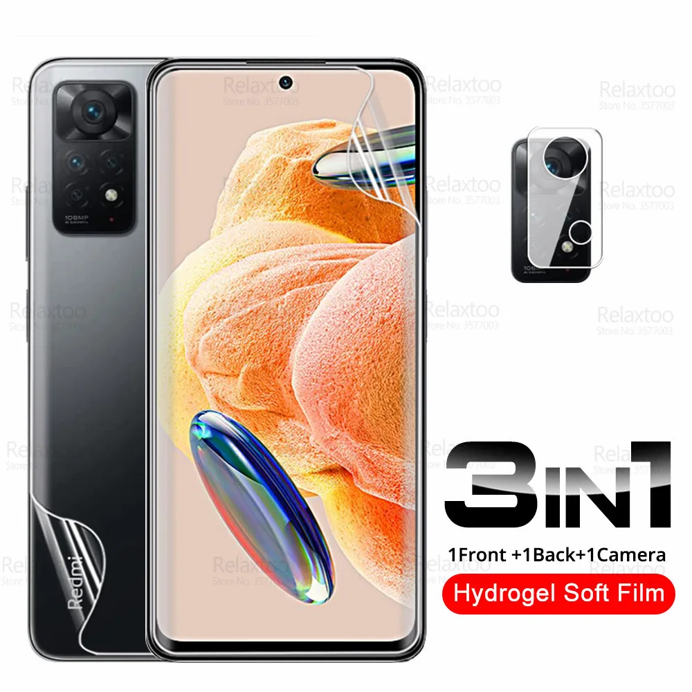 

Гидрогелевая пленка для камеры 3 в 1 для Xiaomi Redmi Note 12 Pro 4G, протектор экрана Redme Note12 S, 12 Pro, 12 S, мягкая пленка для передней и задней панели