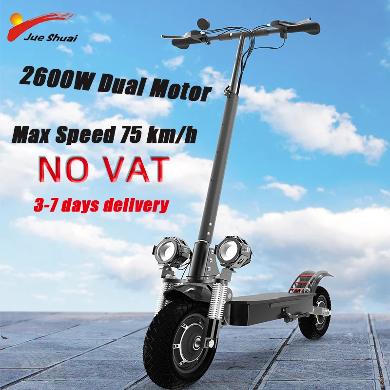 

EU USA STOCK 70KM Range Электрический скутер для взрослых 2600W 52V двойной мотор E-Scooter 10 ''внедорожные шины складной электрический скутер