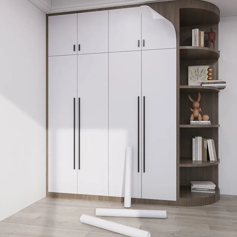 

Self Adhesive Wallpaper Cabinet Home Wallpapers Solid Color Waterproof Wall Stickers Vinyl Film Contact Paper Kitchen Home Decor