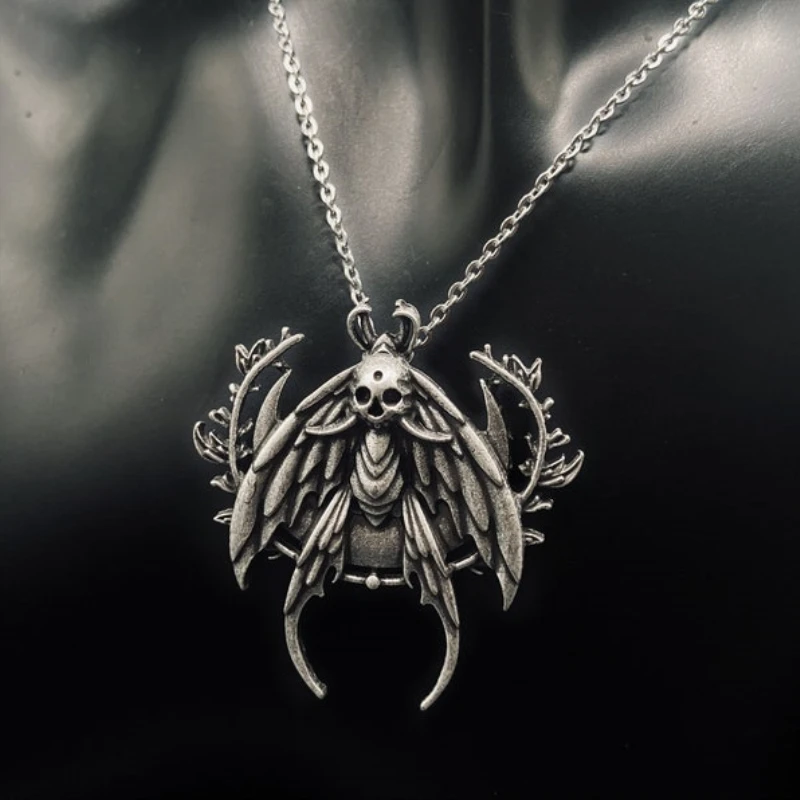 

Креативное стильное серебряное ожерелье в виде черепа и Полумесяца в стиле хип-хоп для мужчин и женщин