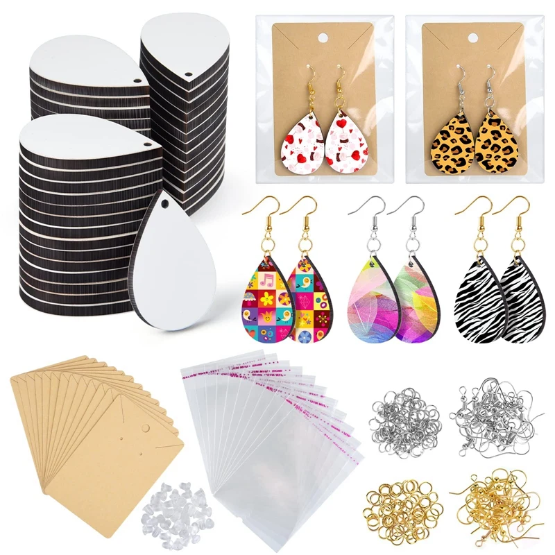 

50Pcs Sublimation Printing Earrings Sublimation Blank Earrings For Valentine's Day DIY Earring Jewelry Making Supplies