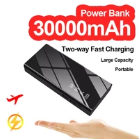 20000mah portable mini power bank mirror screen led digital display powerbank external battery pack power bank for mobile phones
