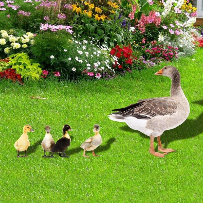 

5pcs Decorative Yard Stake 3D Duck Garden Stakes Acrylic Yard Signs Outdoor Sculpture Ornaments Garden Lawn Decoraton