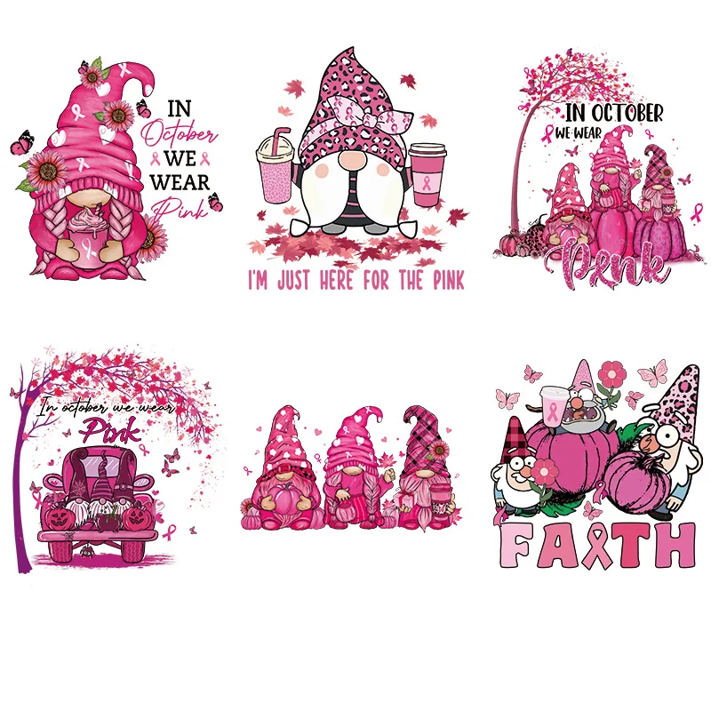 Дизайнерские нашивки с розовой лентой для одежды термоклейкие Переводные