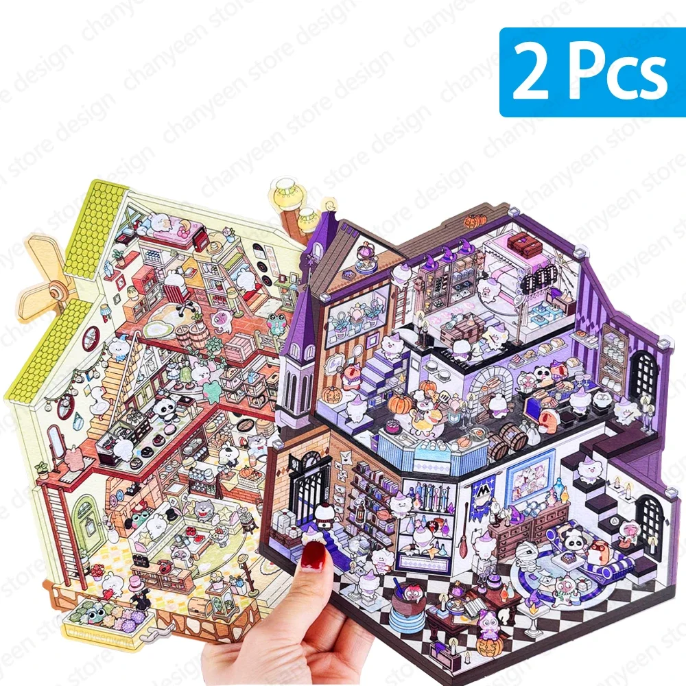 

Миниатюрные наклейки замок 2.5D 3D LZH015