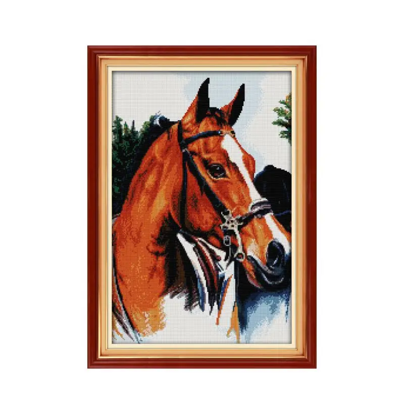 Embroidery Craft Thoroughbred Horse Chinese Cross Stitch Kit Pattern Printed Counted 11CT 14CT Stamped DMC Thread Needlework Set