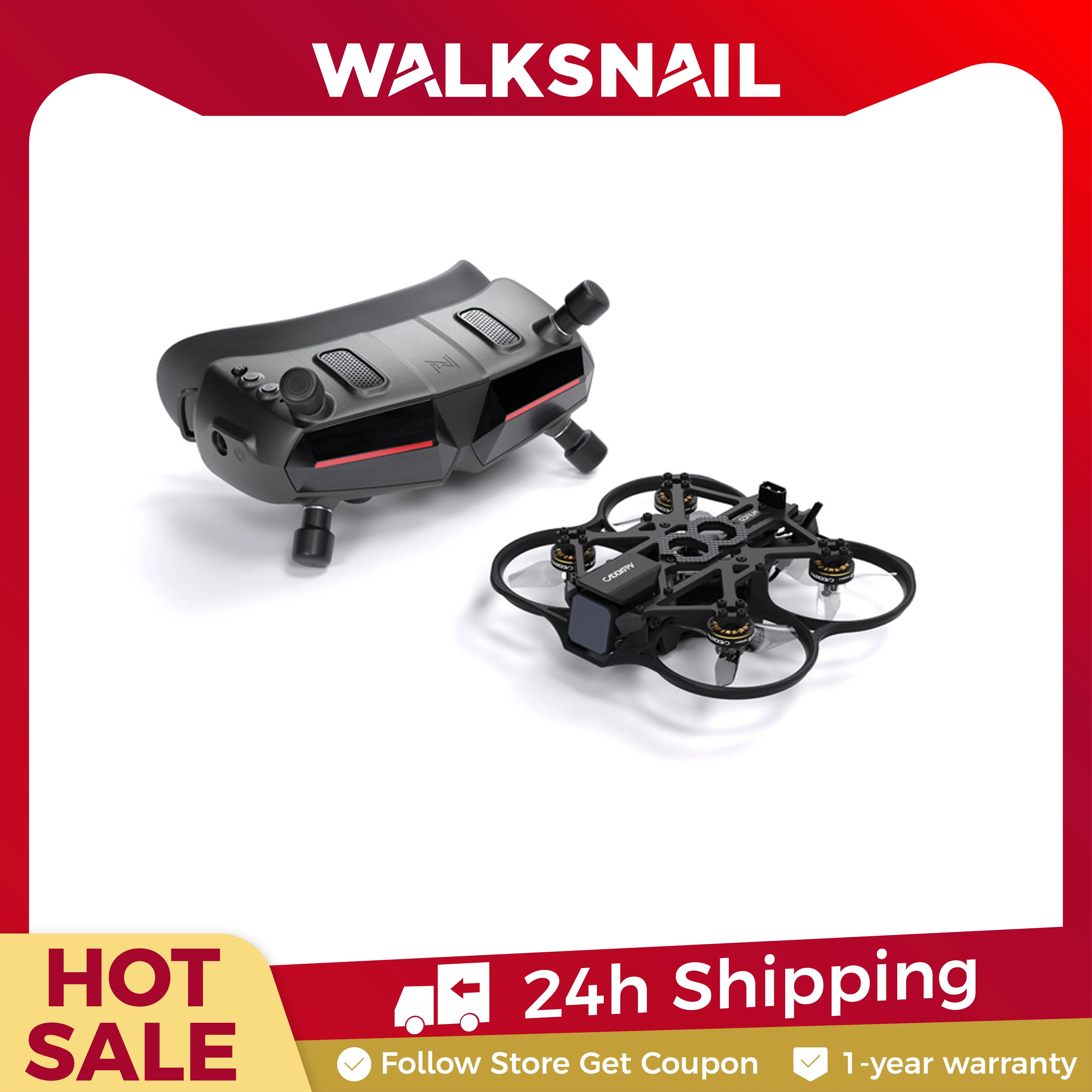 Фото Очки Walksnail Avatar HD Goggles X 5.8ГГц 1920*1080 FPV с видеоотображением, трекером головы и приемником Steadyview для гоночных RC-дронов №1