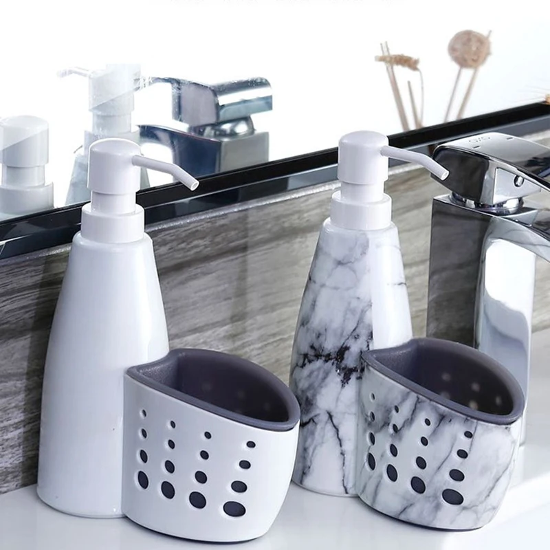 

2 In-1 Dispenser Storage Box Liquid Detergent Sponge Drainboard Soap Holder