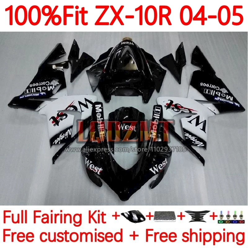 

OEM Frame For KAWASAKI NINJA ZX 10R 1000 10 R ZX-10R ZX10R 2004 2005 1000CC ZX1000 04 05 Black west Injection Fairing 68No.11