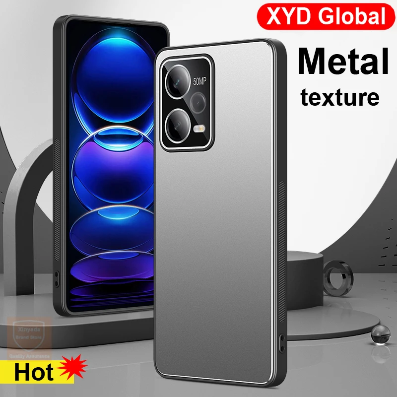 

Матовый металлический чехол для Xiaomi Redmi Note 12 Pro, задняя крышка для Redmi Note 12 Pro Plus, защитный бампер, пленка для объектива