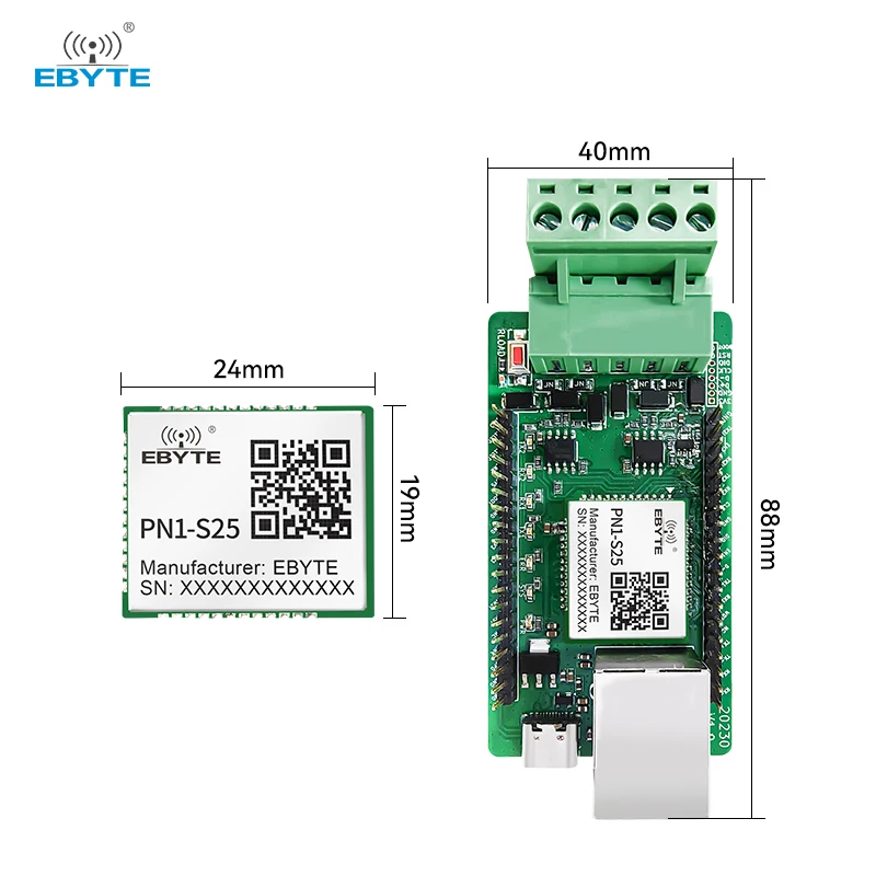 Фото Модуль-шлюз Profinet-MODBUS с 2 последовательными портами, EBYTE SMD, 10/100M, ультракомпактный, со встроенной прошивкой, RS485/RS422 №3