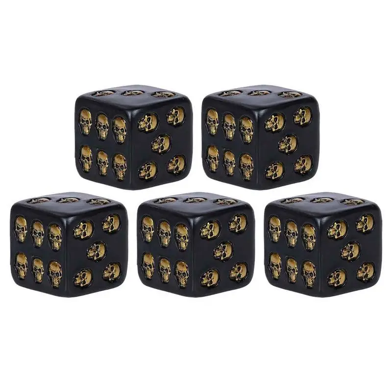 

Decorative Black Skull Dice Black Dice Black Skull Dice Halloween Dice 3D Skeleton Dice Decorative Mini Skull Face Gaming Dice